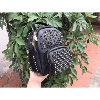 Balo mini đinh đen pha vàng
