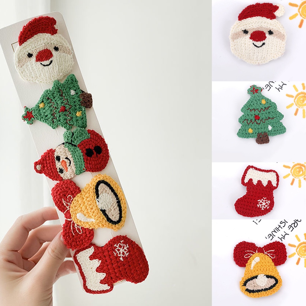 Kẹp Tóc Hình Ông Già Noel / Cây Thông / Vịt Đan Len Dễ Thương Cho Bé Gái
