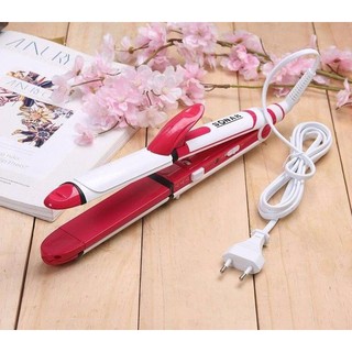 Máy Tạo Kiểu Tóc 3 Chức Năng Uốn - Duỗi - Bấm Sonar Loại Lớn(Hồng)
