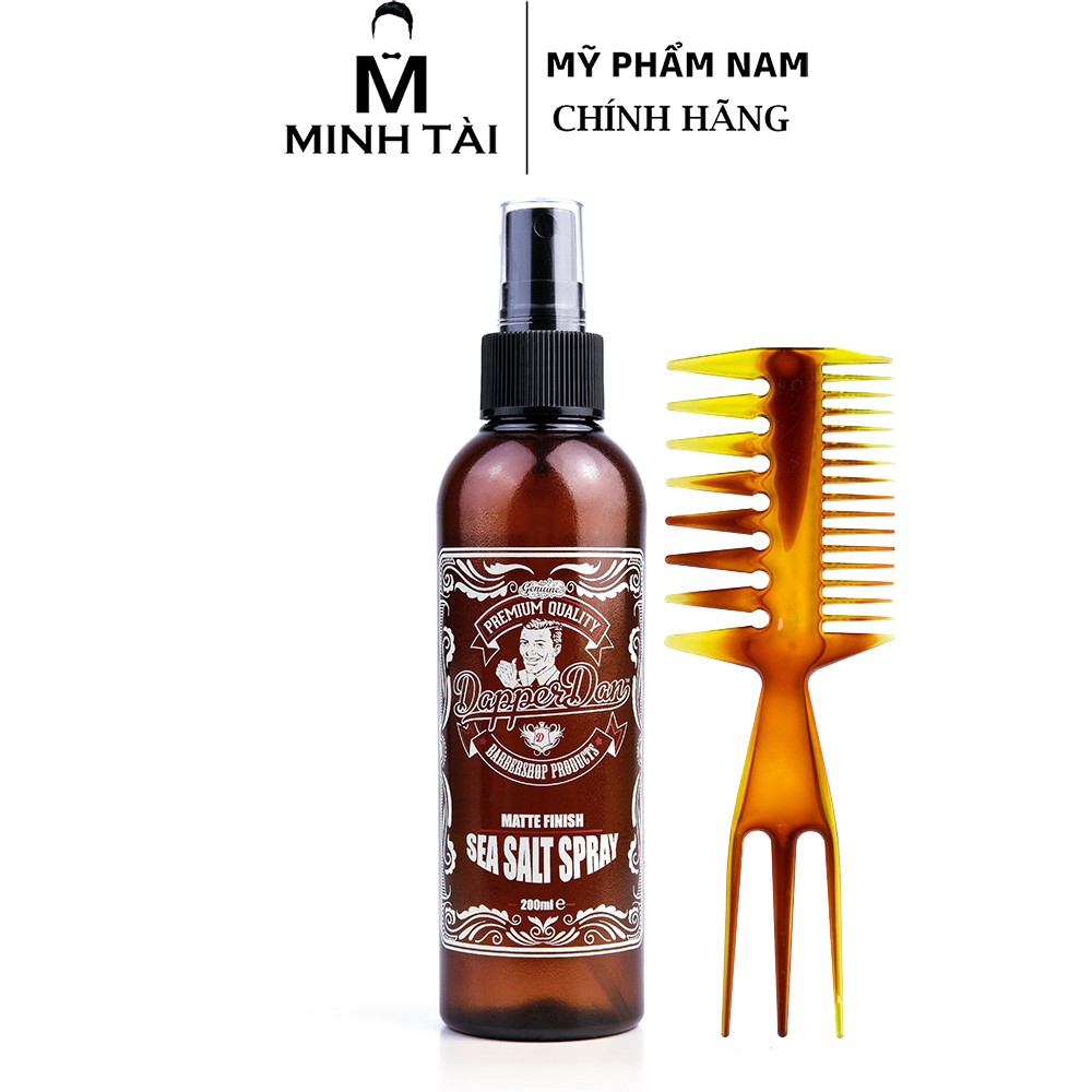 [Chính Hãng UK ] Chai Xịt Tạo Phồng Giữ Nếp Pre-Styling Dapper Dan Sea Salt Spray 200ml tặng lược tạo kiểu tóc