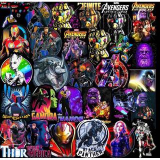 Set 54/108 sticker hình marvel avengers để trang trí xe