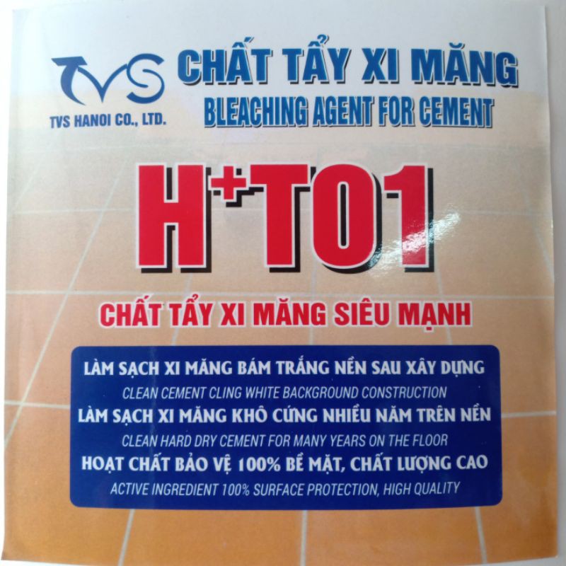 Chất tẩy xi măng Ht01 loại 1.8lít , chất tẩy gạch ron mạnh nhất làm sạch mảng bám xi măng, ố vàng trên mọi bề mặt