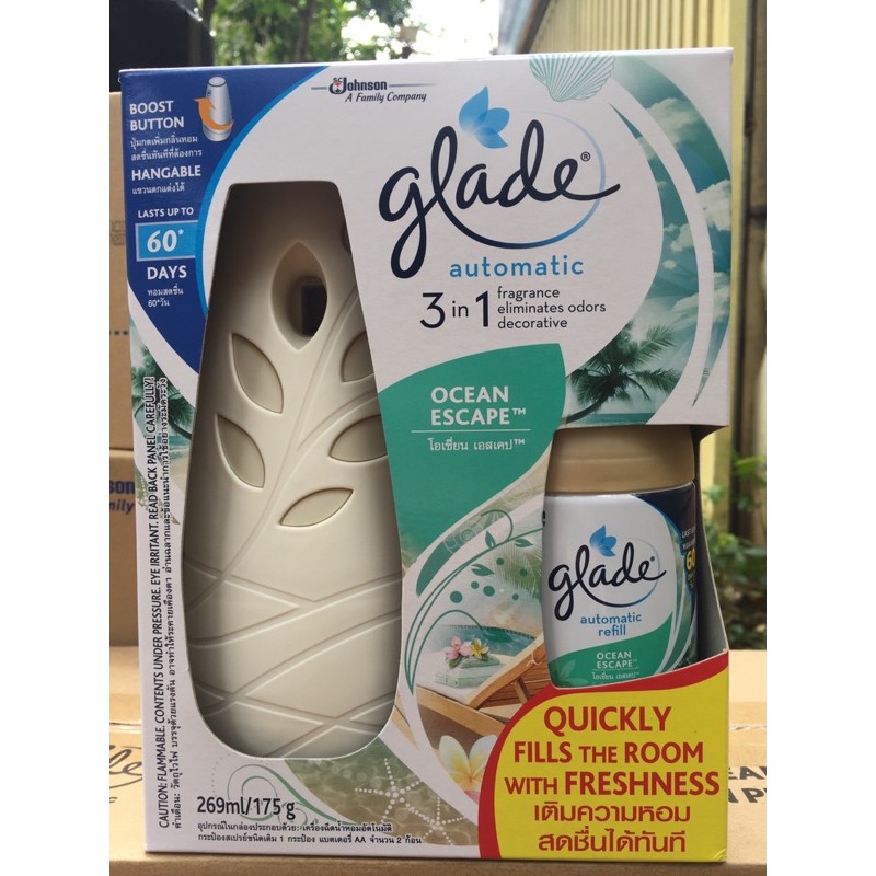 Máy Xịt Phòng Tự Động GLADE 3in1 369ml/175g (có thể chọn mùi hương) - Hàng chính hãng DKSH Việt Nam