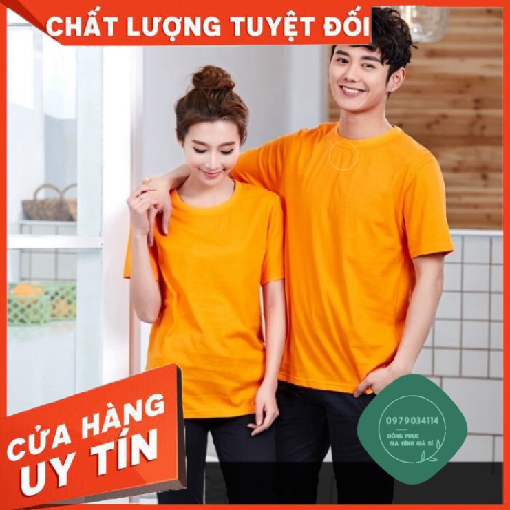 Áo thun trơn màu cam phông unisex nam nữ tay ngắn cổ tròn thun cotton 4 chiều, mềm mịn ATAC Áo thun giá sỉ
