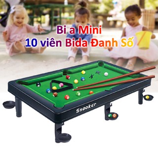 Bàn bi a mini - 10 viên bi a mini Đánh Số - Mặt Bàn Bọc Nỉ Chuyên Dụng- 2 Kích thước Đồ chơi mini giá rẻ