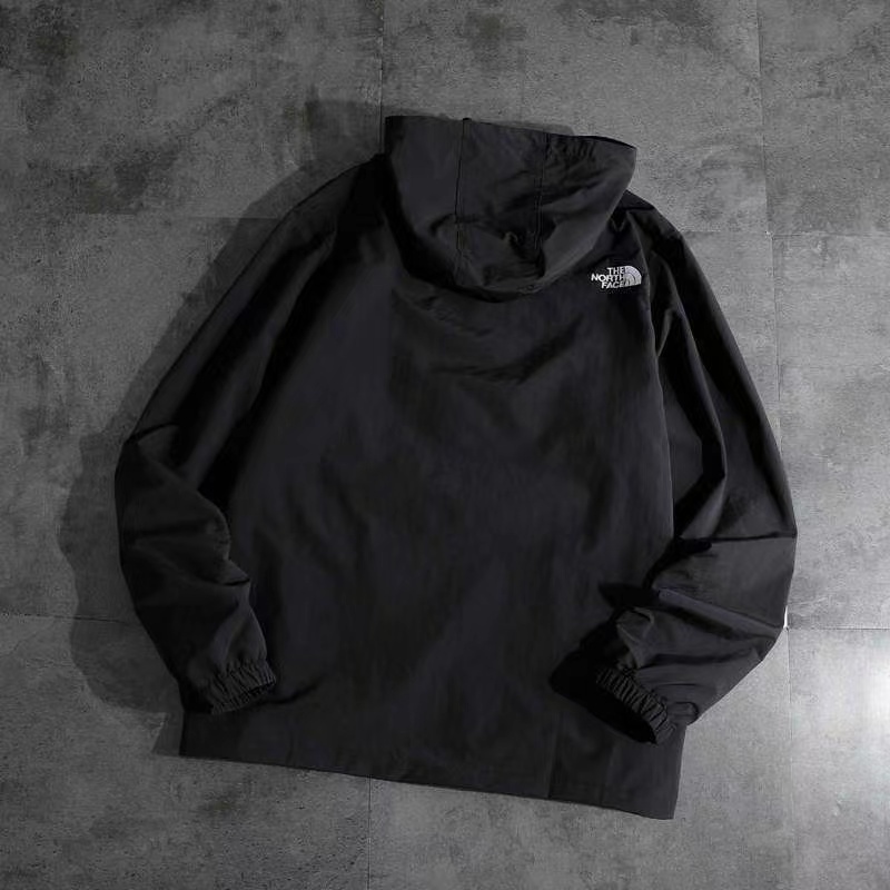 The North Face Áo Khoác Gió Có Mũ Trùm Phối Khóa Kéo Chống Thấm Nước Cá Tính