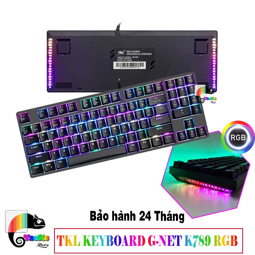 [Mã 229ELSALE hoàn 7% đơn 300K] Bàn Phím Cơ RGB G-Net K89 89 phím Tenkeyless I Gaming TKL Keyboard Gnet EK389 RGB LED