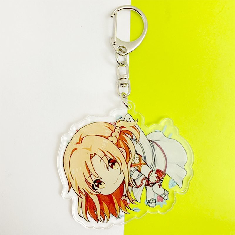 ( Mica trong acrylic ) Móc khóa SWORD ART ONLINE ver treo in hình anime chibi