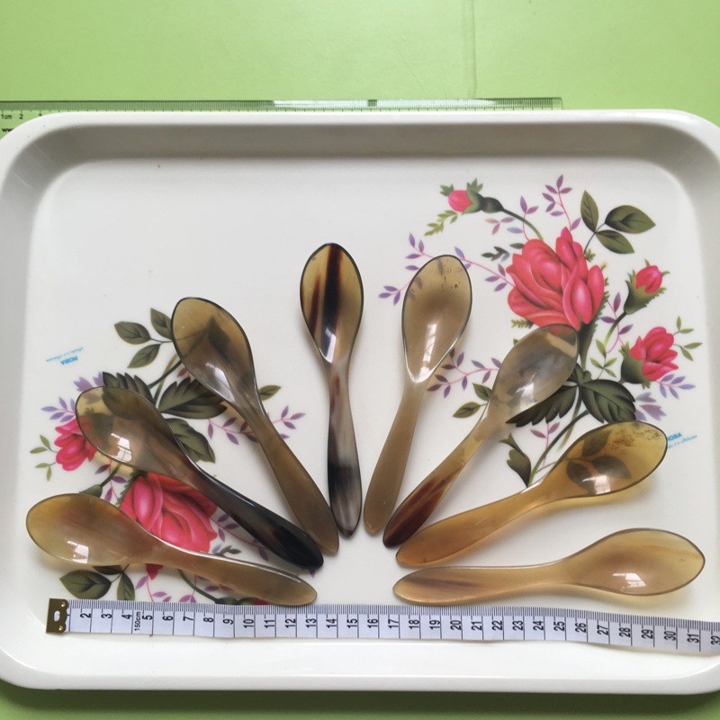 Thìa sừng trâu cao cấp (SS01: 01 chiếc thân trơn màu tự nhiên)