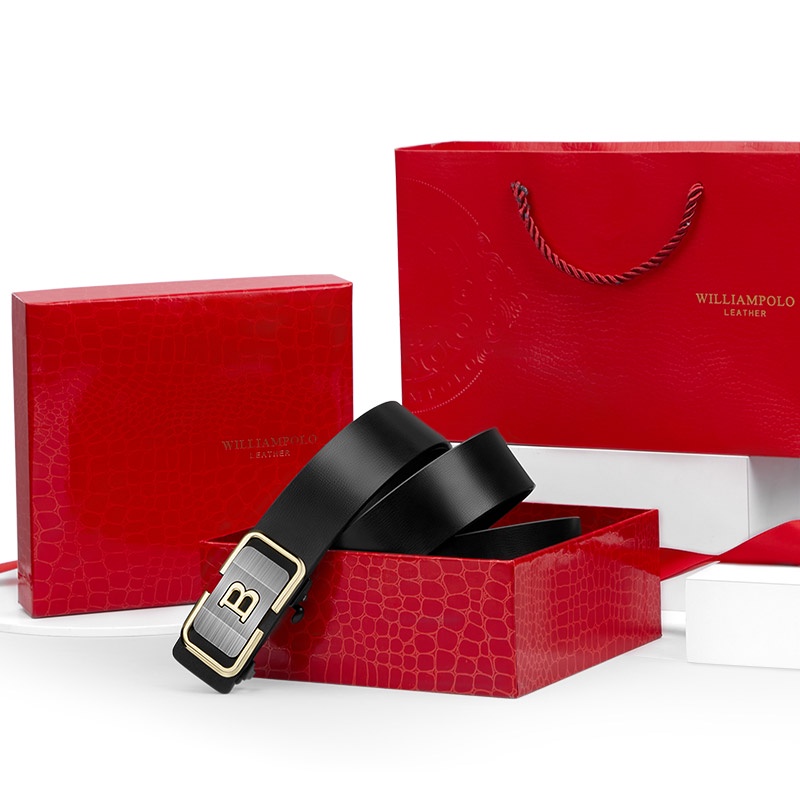 Thắt lưng Nam thời trang - da bò, mặt kim loại cao cấp nhập khẩu chính hãng WilliamPOLO 20257 - Bảo hành 12 tháng