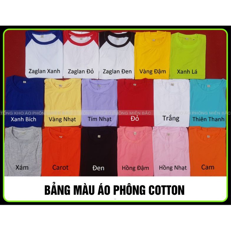 Áo thun trơn MÀU TRẮNG, Chất liệu COTTON - Áo phông Nam Nữ cổ tròn Thấm hút mồ hôi, dễ phối đồ. Nhận IN ẤN theo yêu cầu