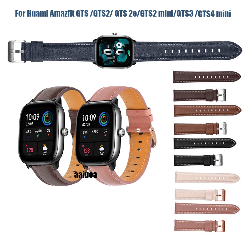 Dây Đeo Bằng Da 20mm Cho Đồng Hồ Thông Minh Huami Amazfit GTS 4 mini 2 2e GTS2 GTS3 / Bip Lite Bip S U Bip 3 pro