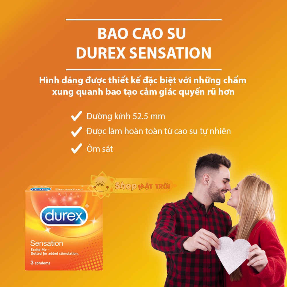 BAO CAO SU DUREX SENSATION GAI ( HỘP 3 CÁI)