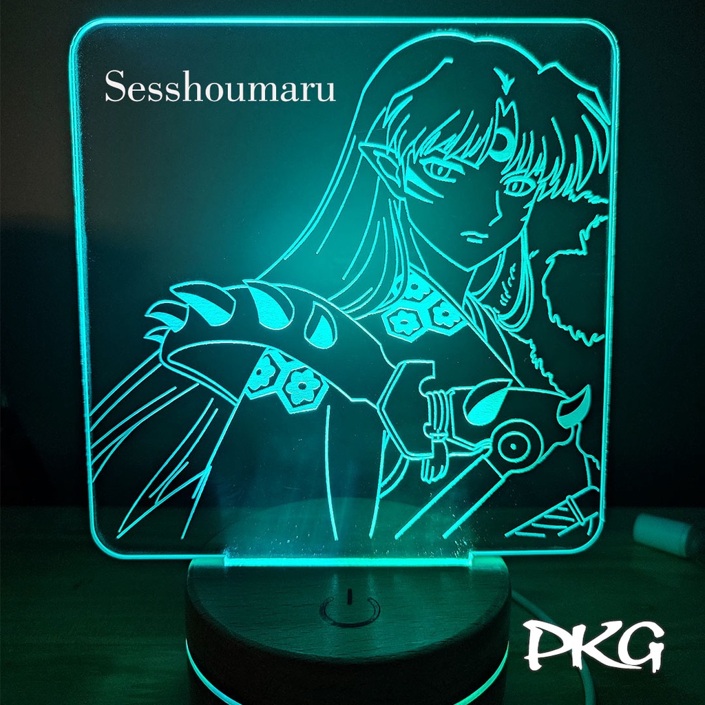 Đèn Ngủ Led 3D SESSHOUMARU nhân vật Anime phát sáng 16 màu cảm ứng có điều khiển từ xa