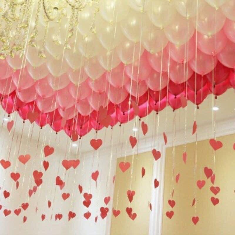 Sao,tim❤️ treo đuôi bóng trang trí phòng cưới