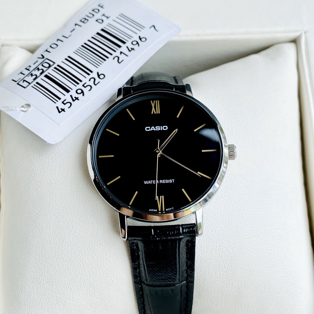 Đồng hồ nữ dây da Casio LTP VT01L 1B