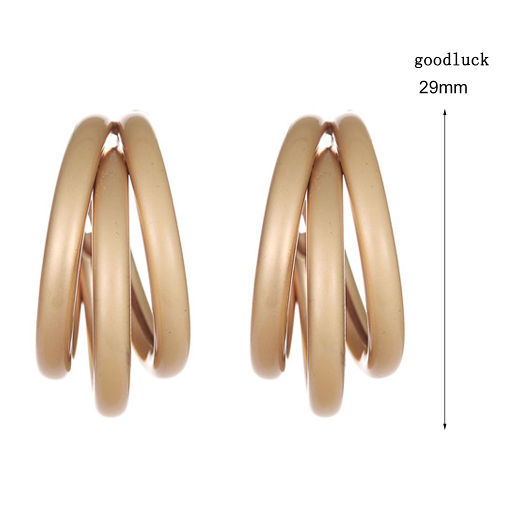 1 Đôi Bông Tai Hình Chữ C Đính Đá Sáng Lấp Lánh Thời Trang Sành Điệu