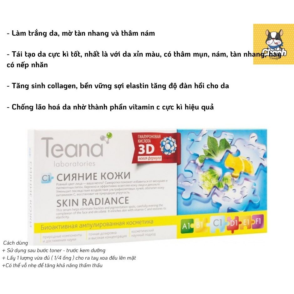 Serum TEANA C1 Vitamin C - Collagen tươi sáng da, mờ thâm, nám