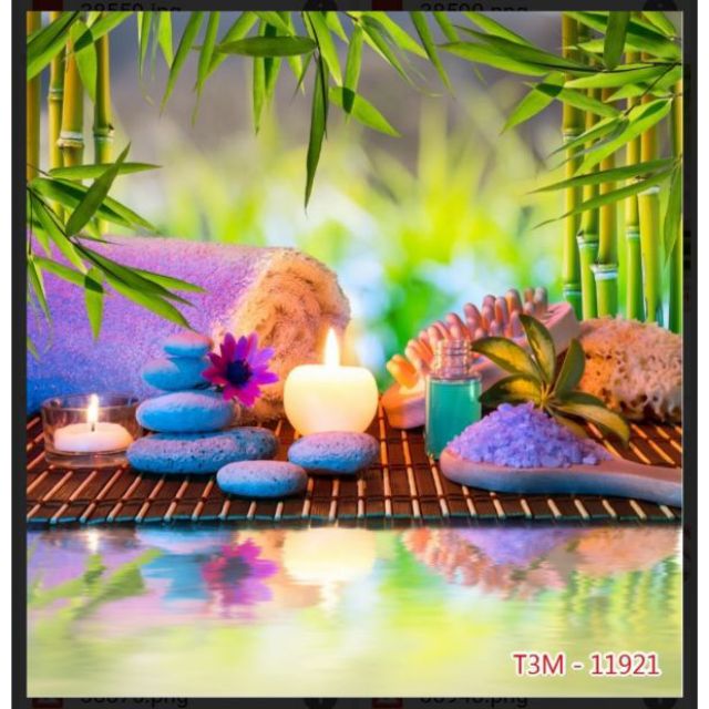 Tranh dán tường Spa 3D