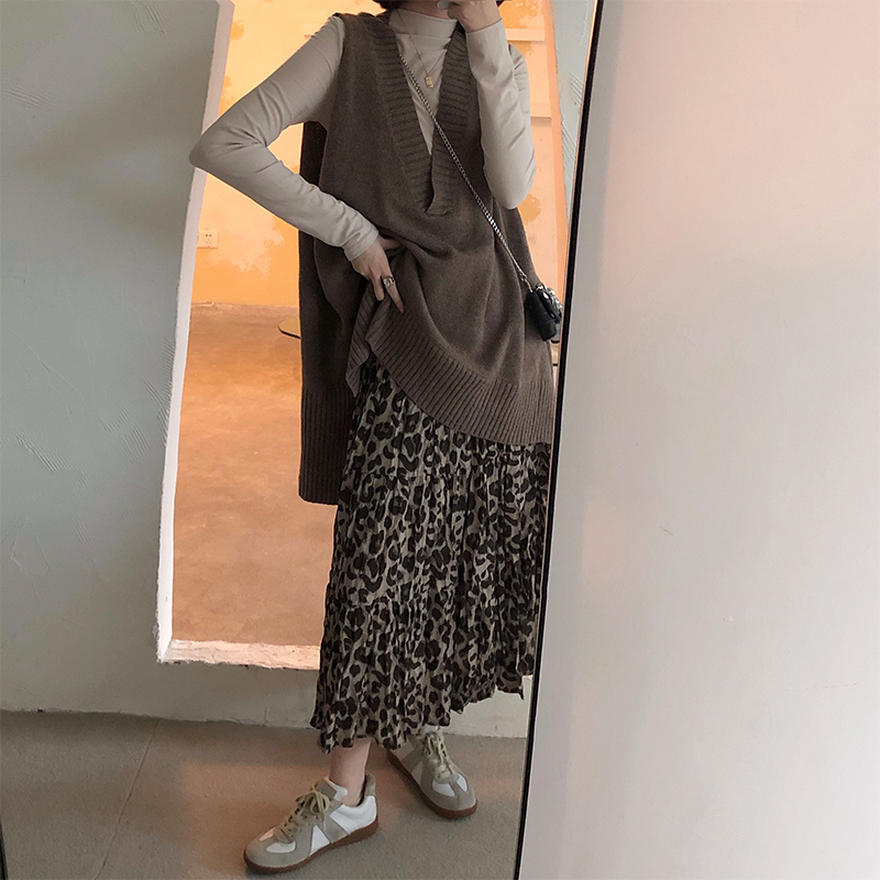 Chân váy midi họa tiết da báo vải chiffon dành cho nữ | BigBuy360 - bigbuy360.vn