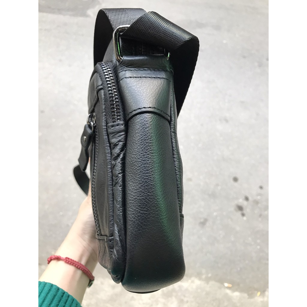 TÚI ĐEO CHÉO NAM MINI DA BÒ NHẬP KHẨU TD25 ĐỀN GẤP 10 NẾU KHÔNG PHẢI DA THẬT