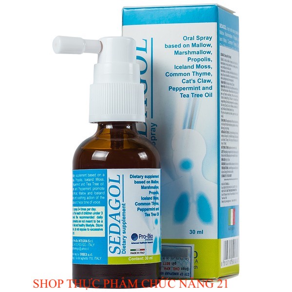 Xịt họng ( keo ong đen ) SEDAGOL - Sát Khuẩn, Giảm Ho, Nhập Khẩu ITALY,