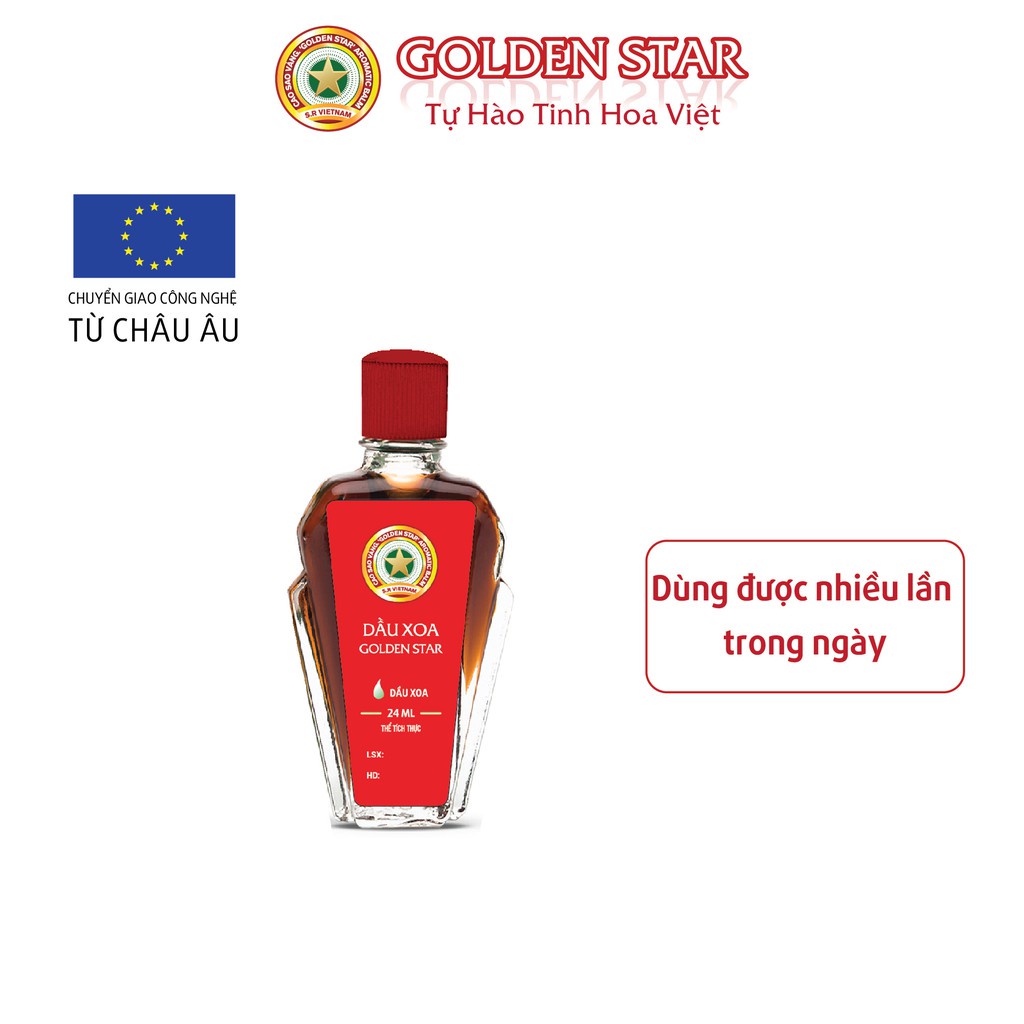 Dầu Xoa Golden Star Dầu Gió Giảm Cúm Nhức Đầu Sổ Mũi - Thương Hiệu Cao Sao Vàng Golden Star Tinh Hoa Việt