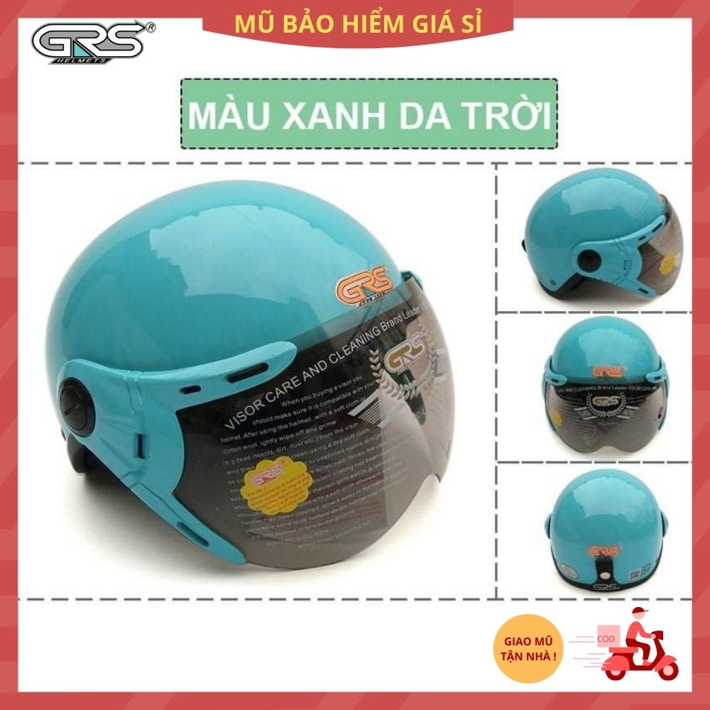 MŨ BẢO HIỂM 1/2 ĐẦU GRS CÓ KÍNH NHIỀU MẦU