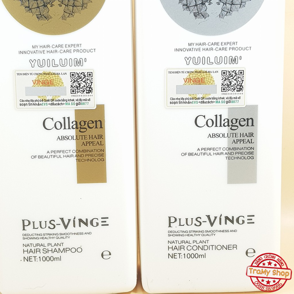 ♦️Freeship♦️ Cặp Dầu Gội Xả Collagen Vinge 1000ML mẫu mới | Siêu phục hồi mềm mượt, giữ màu tóc | BigBuy360 - bigbuy360.vn
