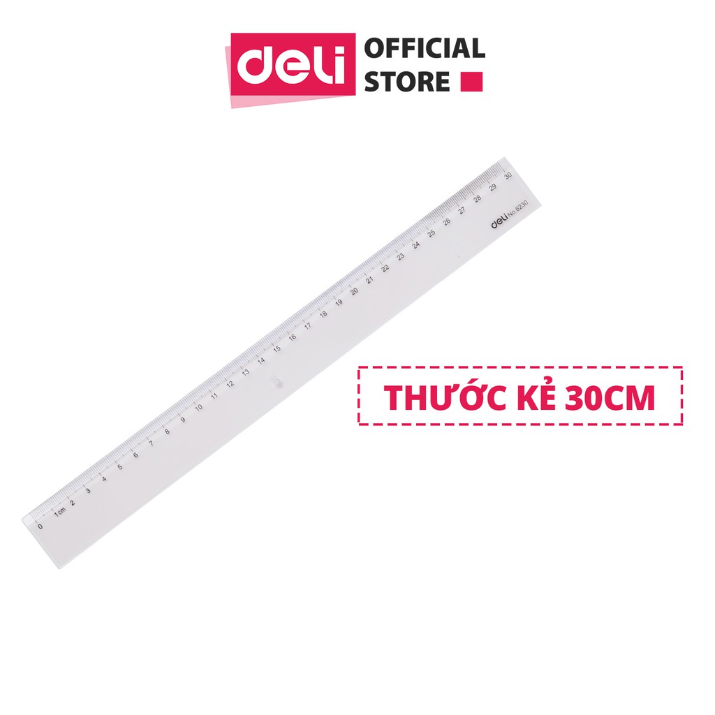 Thước kẻ 30cm Deli, trong suốt - 2 chiếc - E6230