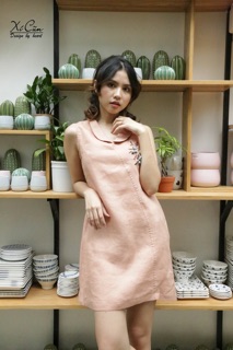 Đầm Linen Thêu Hoa Trái