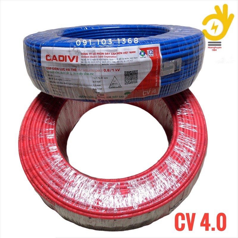 50m dây điên  đơn 4.0 cadivi