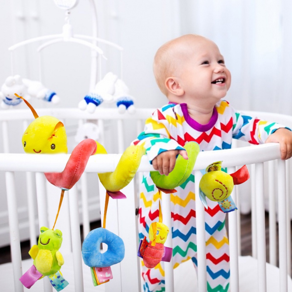 Đồ Chơi Treo Xe Đẩy Em Bé Hình Xoắn Ốc BB Và Giấy Phát Ra Âm Thanh An Toàn