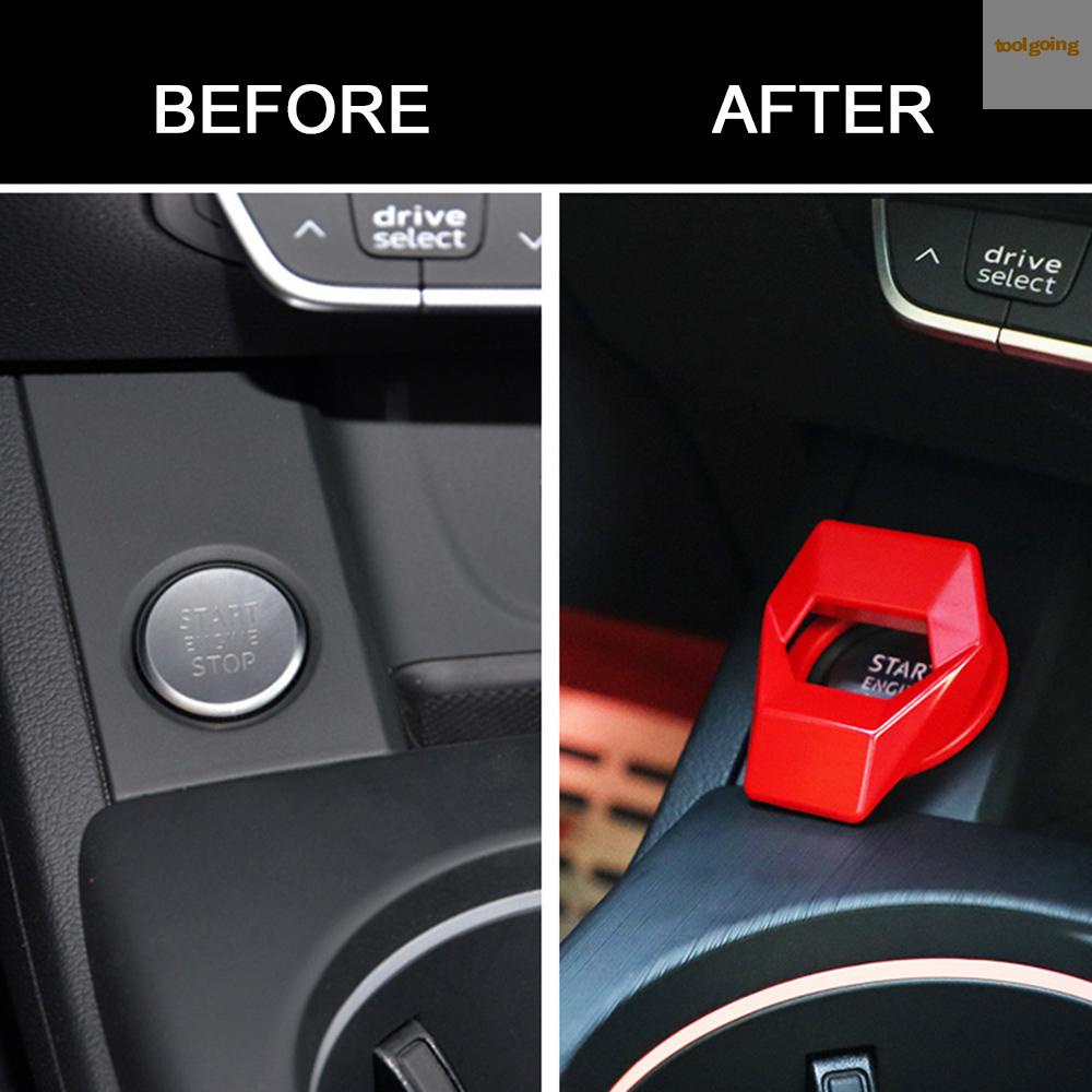 Ready in stock Universal Car Engine Start Stop Push Button Switch Cover Trim Ignition Sticker Car Interior Decoration