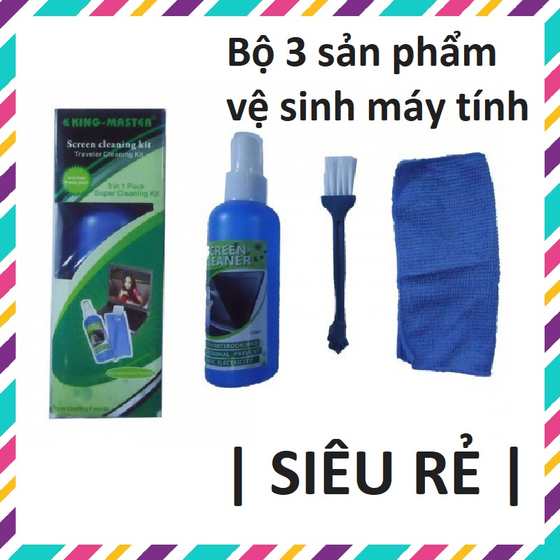 Bộ vệ sinh laptop, LCD (3 dụng cụ) - Bộ vệ sinh 3 món Bàn Phím