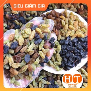 0,5 kg Nho Sấy Khô Mix 4 Vị Xanh, Đen, Vàng, Nâu  Loại Quả To Ngon