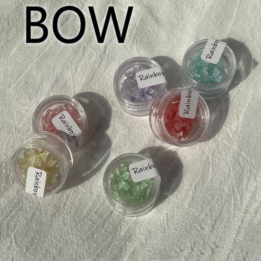 QQMALL Phụ Kiện Nơ Trong Suốt Bằng Nhựa Resin Phong Cách Nhật Bản Trang Trí Móng Tay DIY