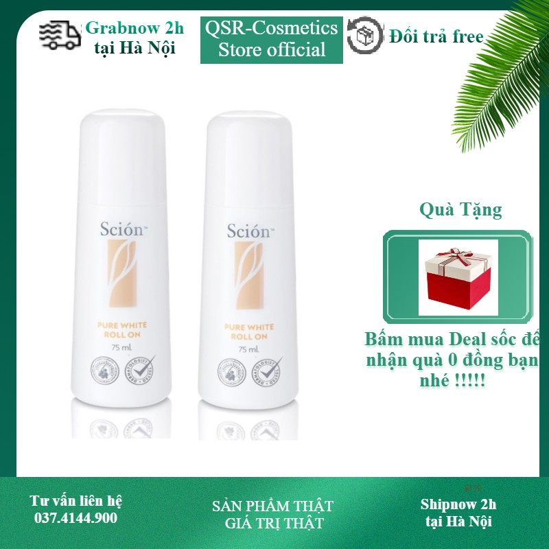 Khử Mùi Scion, Lăn Nách mờ thâm sáng da Scion Pure White Roll On Nu Skin Chính Hãng