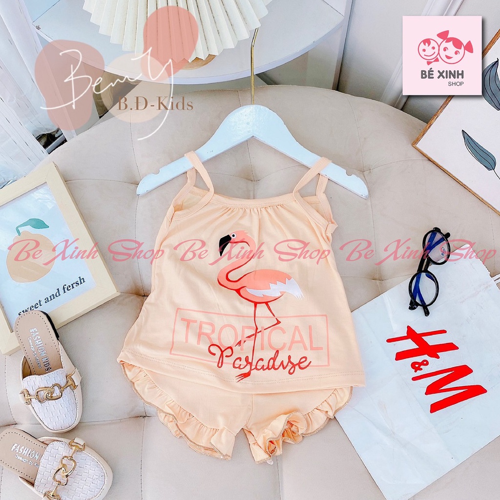 Bé gái Quần áo đồ bộ hè 2 dây cho bé gái Minky Mom [Cực Hot] Bộ hai 2 dây sét đồ cho bé gái mùa hè vải thun lạnh 2_DÂY