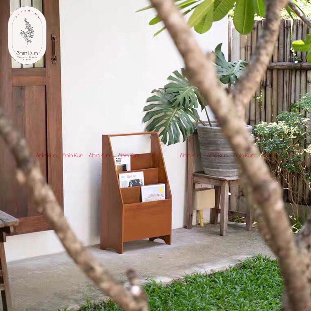 Kệ Sách Gỗ Đa Năng Phòng Khách Phong Cách Vintage Cỡ Lớn SS27