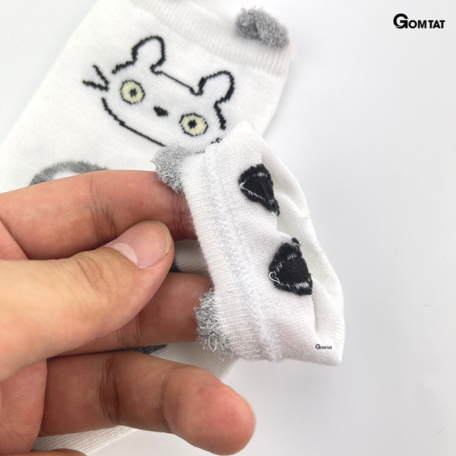 Set 5 đôi tất vớ cổ ngắn nữ GOMTAT, chất liệu cotton hình tai gấu dễ thương phong cách Hàn Quốc - LISU-TAIGAU-01