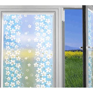 Cuộn 5m giấy dán kính hoa lài xanh dương - 0.45m *5m
