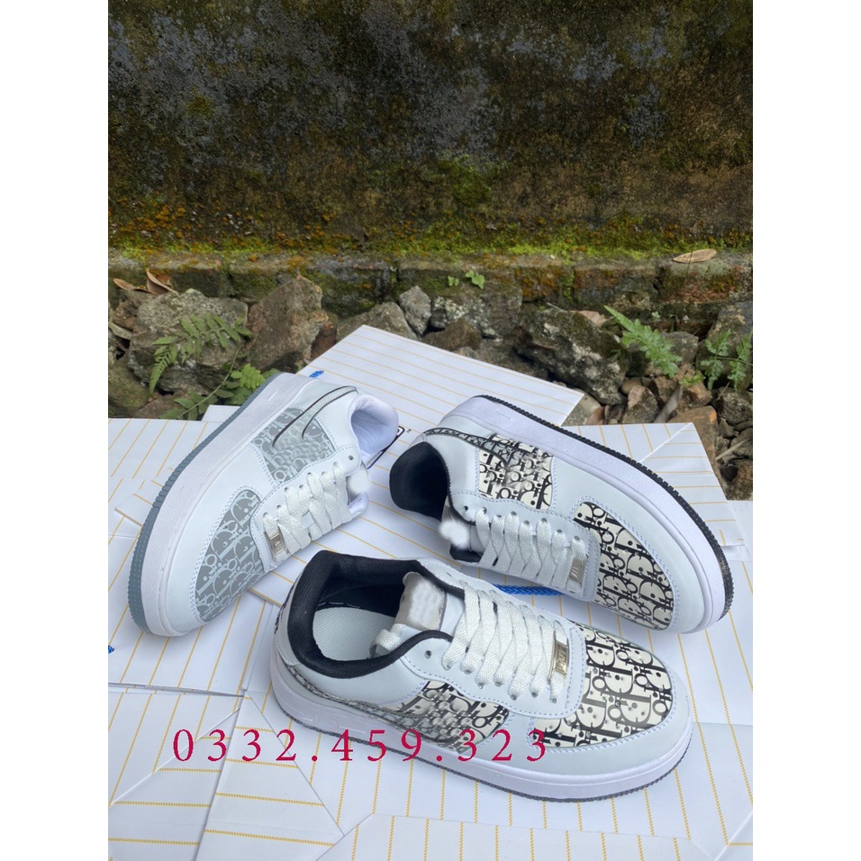 Giày thể thao AF1 N_ dio đế xám đế đen, Giày sneaker nam nữ AF1 dio cao cấp Full Box Bill