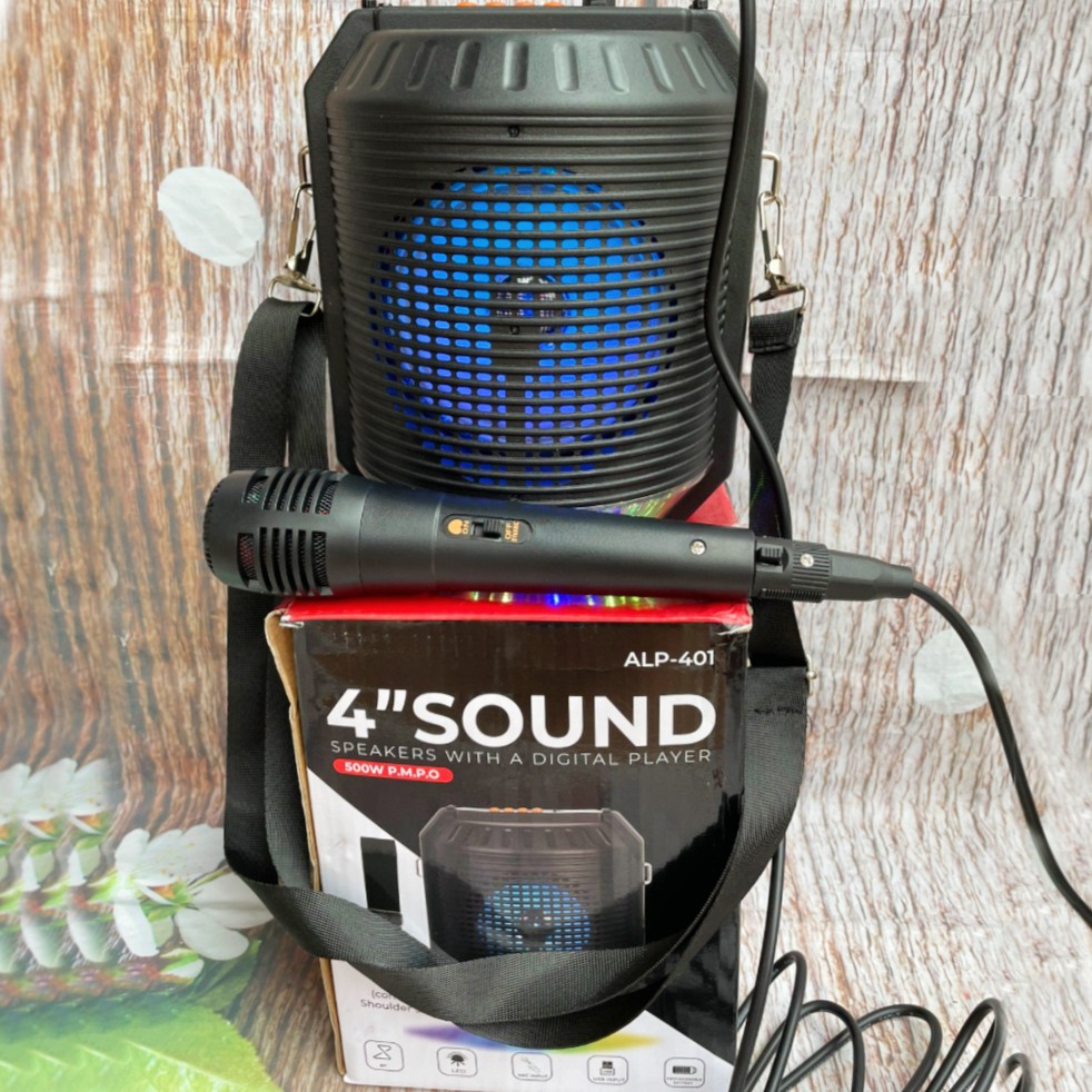 Loa Bluetooth ALP-401 Nghe Nhạc Hát Karaoke, Tặng Micro Xịn Sò [09-175]