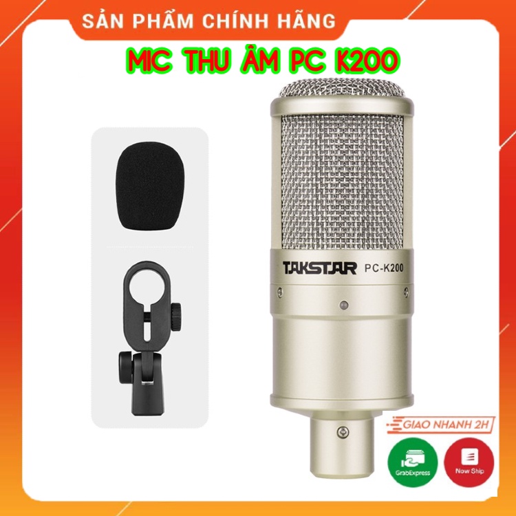 Mic Thu Âm Takstar PC K200 Hàng Loại 1 Chuyên Thu Âm , Karaoke , Livestream . Chất Âm Dày Và Sáng Tiếng , Lọc Tạp Âm