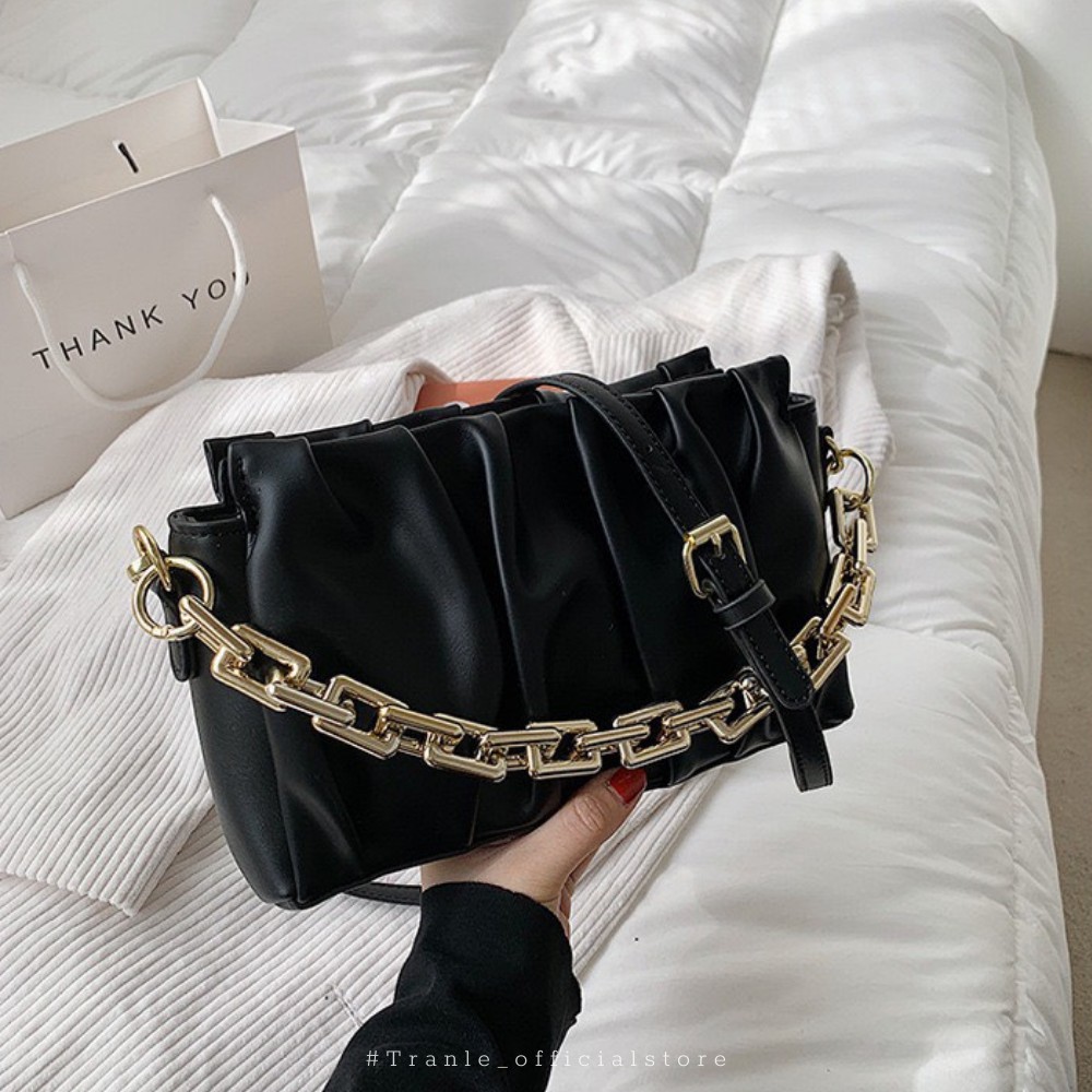 Túi xách nữ gấp ly phối xích sang trọng thời trang mùa hè 2021 | BigBuy360 - bigbuy360.vn