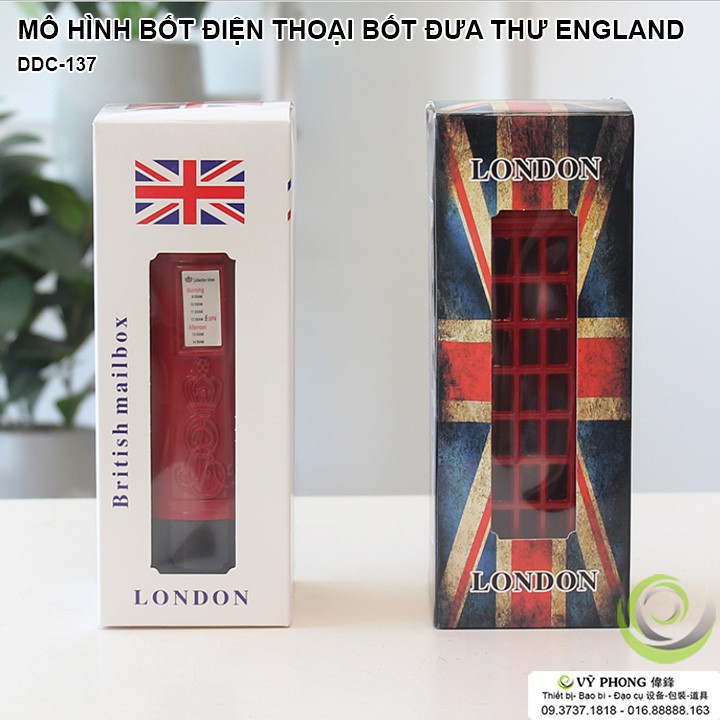 MÔ HÌNH BỐT ĐIỆN THOẠI BỐT ĐƯA THƯ PHONG CÁCH LONDON ENGLAND TRANG TRÍ ĐẠO CỤ CHỤP ẢNH SẢN PHẨM INS DDC-137a,b