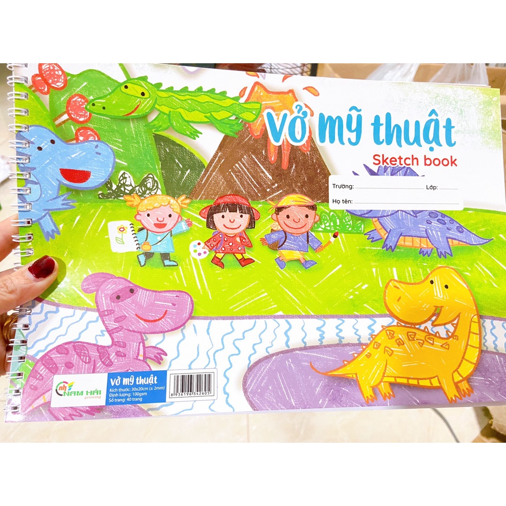 VỞ LÒ XO VẼ MỸ THUẬT 40 TRANG KHỔ A4- Ảnh video thật