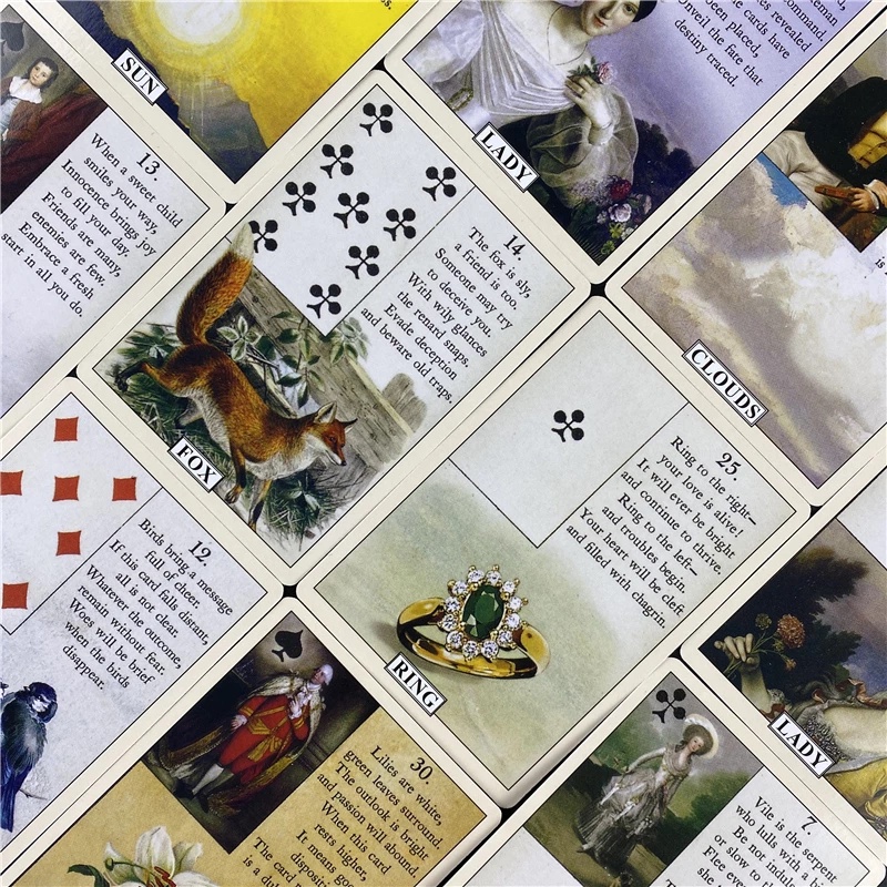 Blue Bird Lenormand  Thẻ Trò Chơi Oracle Hình Chim Lenormand Dễ Thương
