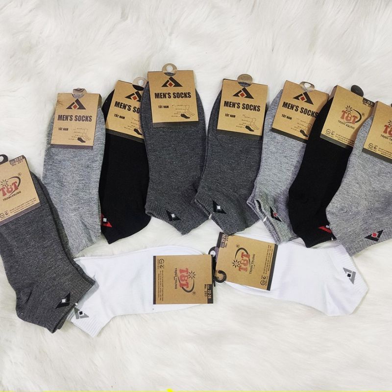 Combo 5 đôi vớ / tất cổ ngắn nam nữ T&amp;T cotton, thoáng mát êm chân